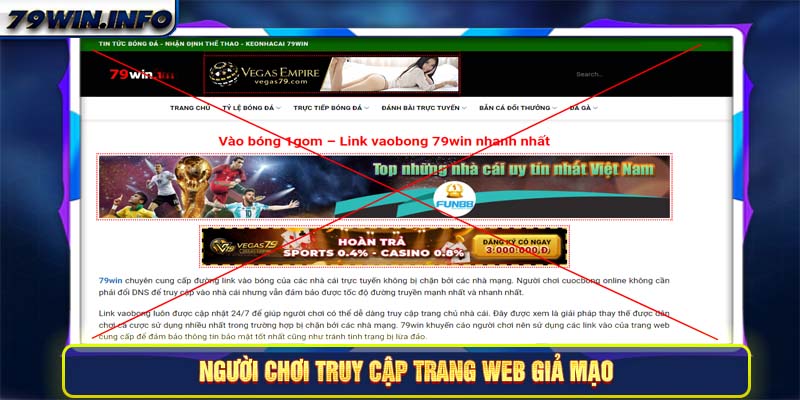 Truy cập trang web giả mạo